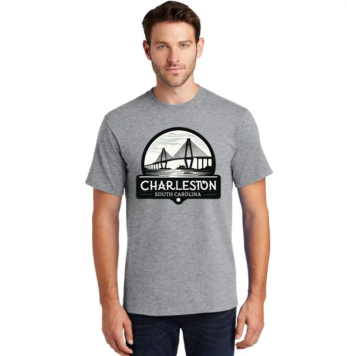 Charleston South Carolina Ravenel Bridge Skyline Tall T-Shirt