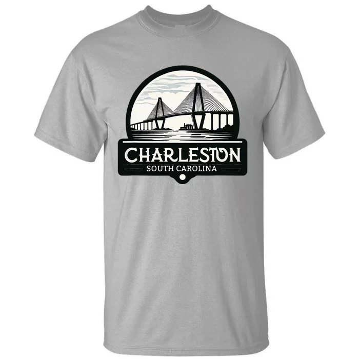 Charleston South Carolina Ravenel Bridge Skyline Tall T-Shirt