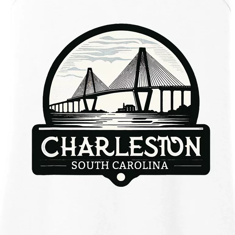 Charleston South Carolina Ravenel Bridge Skyline Ladies Essential Tank