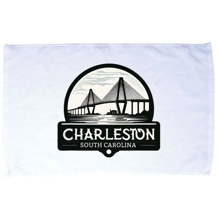 Charleston South Carolina Ravenel Bridge Skyline Microfiber Hand Towel