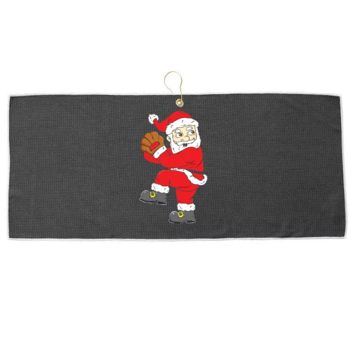 Christmas Santa Claus Baseball Pitcher Xmas Large Microfiber Waffle Golf Towel