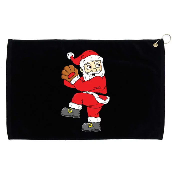 Christmas Santa Claus Baseball Pitcher Xmas Grommeted Golf Towel