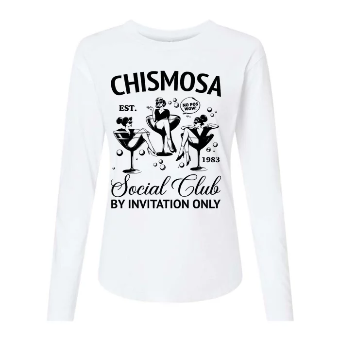 Chismosa Social Club Latina Mexicana Funny Hispanic Womens Cotton Relaxed Long Sleeve T-Shirt