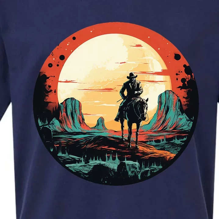 Cool Space Cowboy With Horse Costume Sueded Cloud Jersey T-Shirt