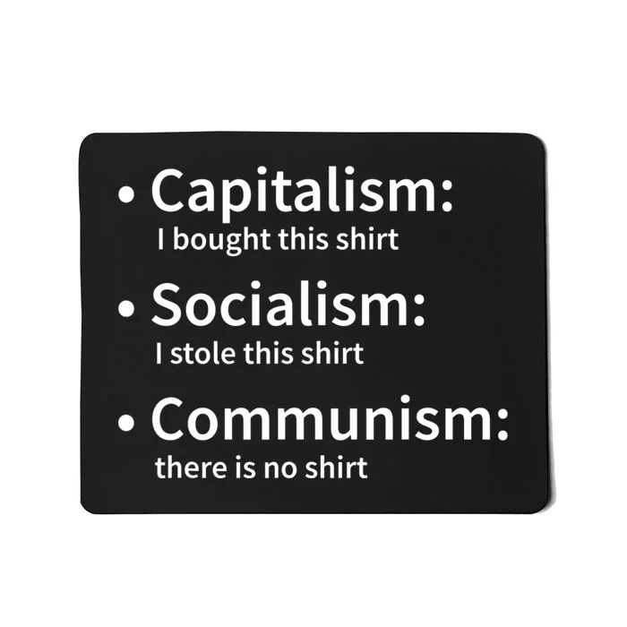 Capitalism Socialism Communism Libertarian Economics Freedom Mousepad