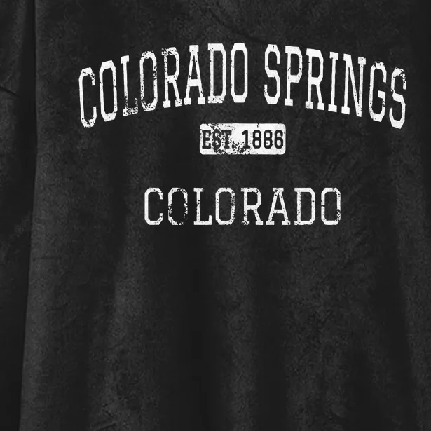 Colorado Springs Colorado Co Vintage Hooded Wearable Blanket