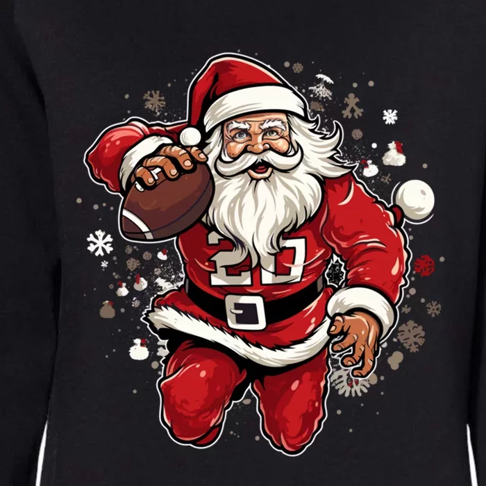 Christmas Santa Claus Football Xmas Meaningful Gift Womens California Wash Sweatshirt