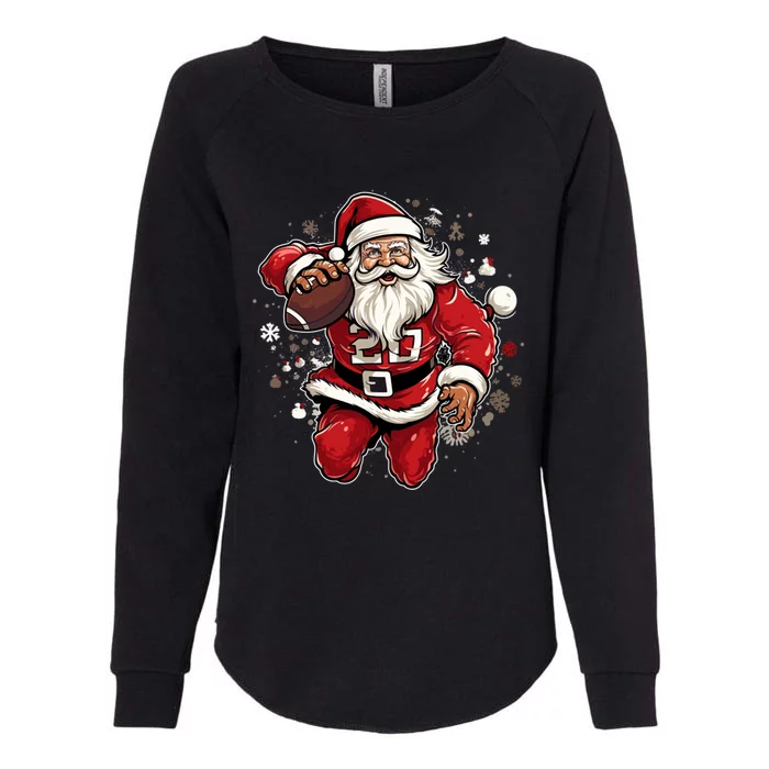 Christmas Santa Claus Football Xmas Meaningful Gift Womens California Wash Sweatshirt