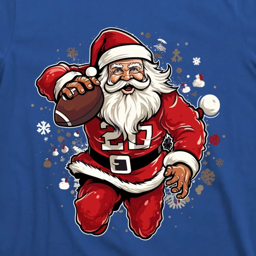 Christmas Santa Claus Football Xmas Meaningful Gift T-Shirt