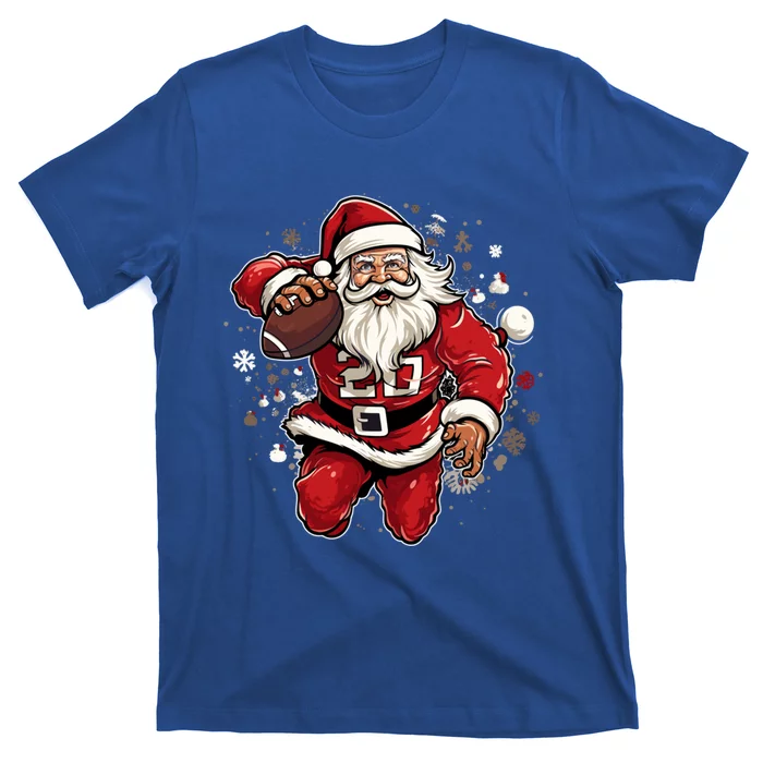 Christmas Santa Claus Football Xmas Meaningful Gift T-Shirt