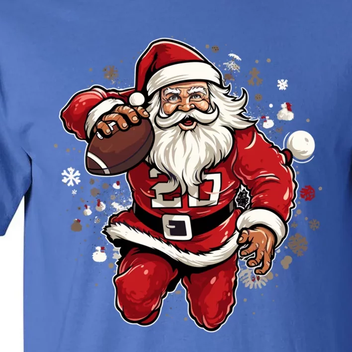 Christmas Santa Claus Football Xmas Meaningful Gift Tall T-Shirt