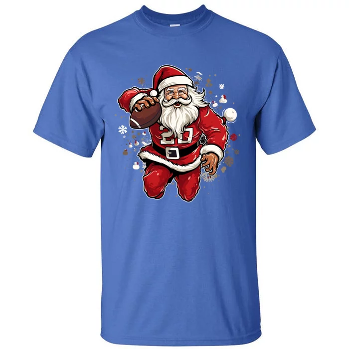 Christmas Santa Claus Football Xmas Meaningful Gift Tall T-Shirt