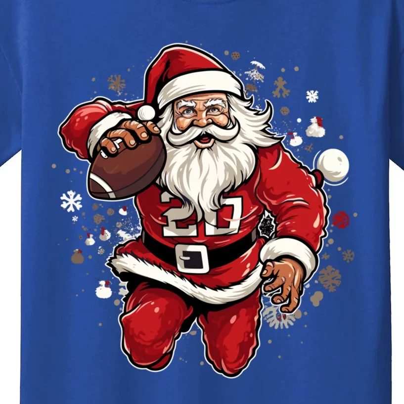 Christmas Santa Claus Football Xmas Meaningful Gift Kids T-Shirt