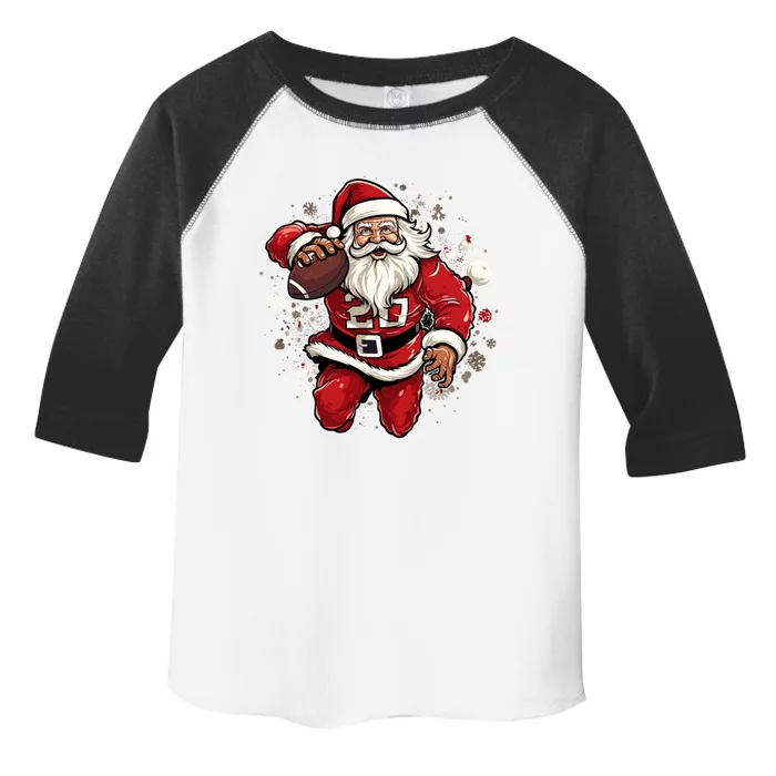 Christmas Santa Claus Football Xmas Meaningful Gift Toddler Fine Jersey T-Shirt