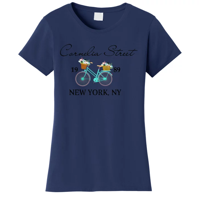 Cornelia Street Crew New York City 1989 Floral Bike Women Women's T-Shirt