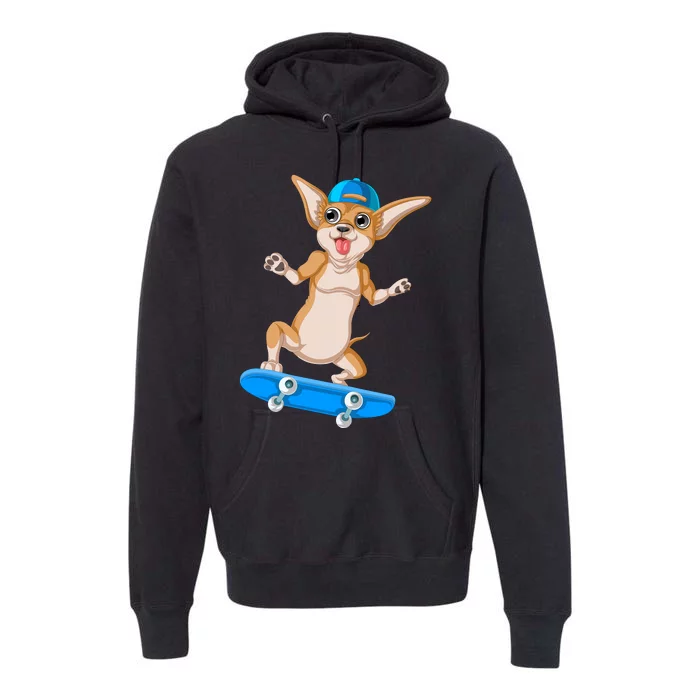 Chihuahua Skateboarding Premium Hoodie