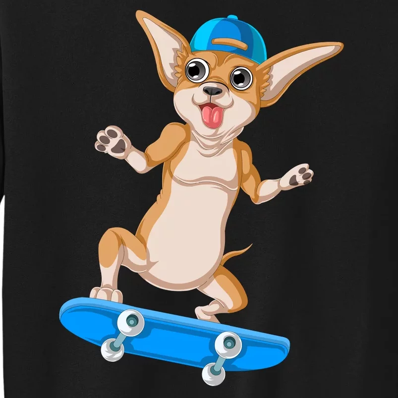 Chihuahua Skateboarding Tall Sweatshirt