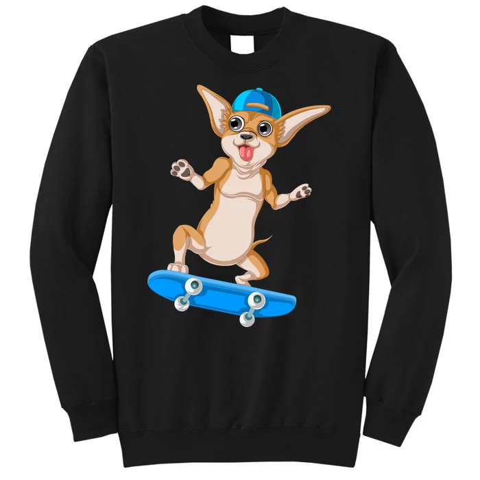 Chihuahua Skateboarding Tall Sweatshirt