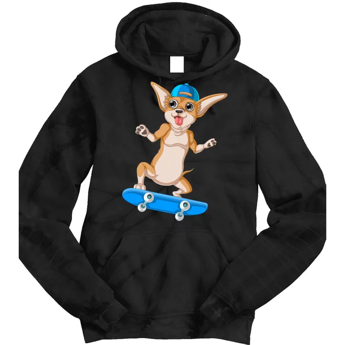 Chihuahua Skateboarding Tie Dye Hoodie