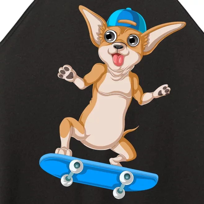 Chihuahua Skateboarding Women’s Perfect Tri Rocker Tank