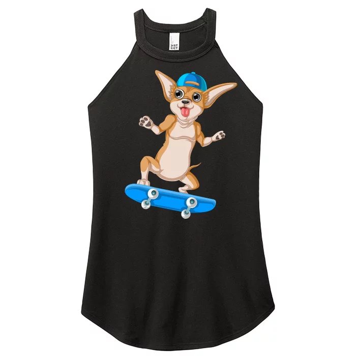 Chihuahua Skateboarding Women’s Perfect Tri Rocker Tank