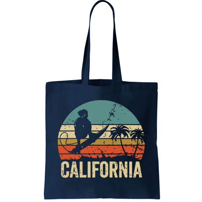 California Surf CA Vintage Retro Men Women Kids Surfer Sunset Tote Bag