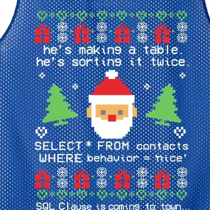 Coder Santa Claus Sql Clause Is Coming To Town Christmas Cool Gift Mesh Reversible Basketball Jersey Tank