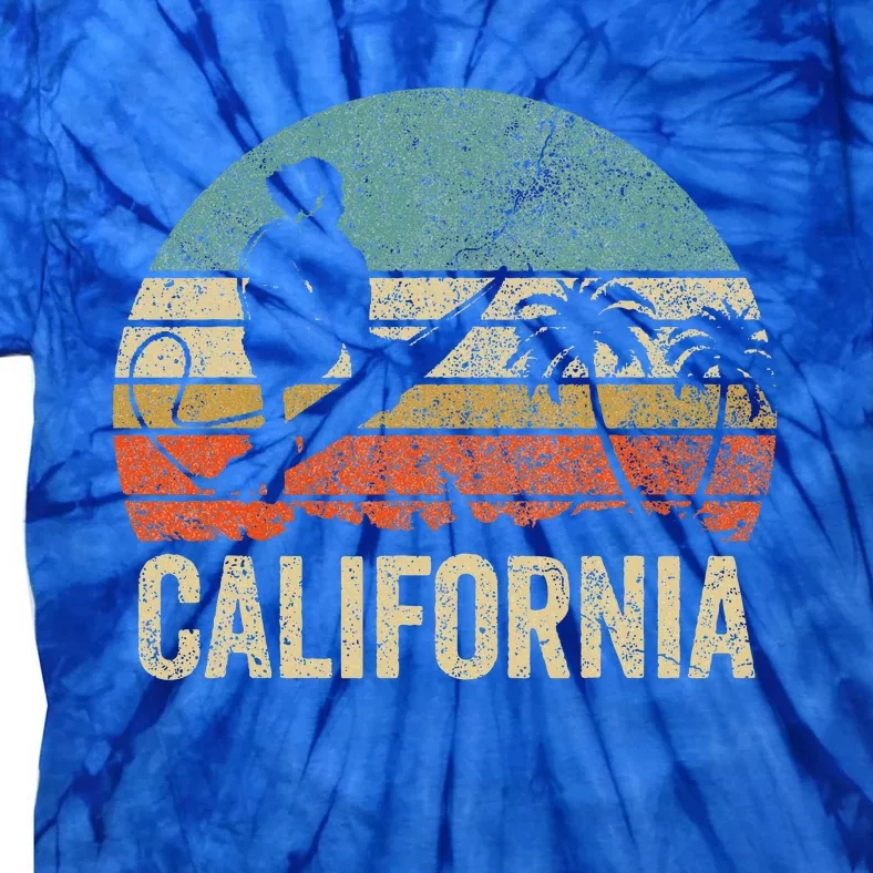 California Surf Ca Retro Women Surfer Sunset Tie-Dye T-Shirt