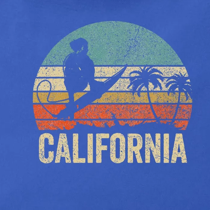 California Surf Ca Retro Women Surfer Sunset Zip Tote Bag