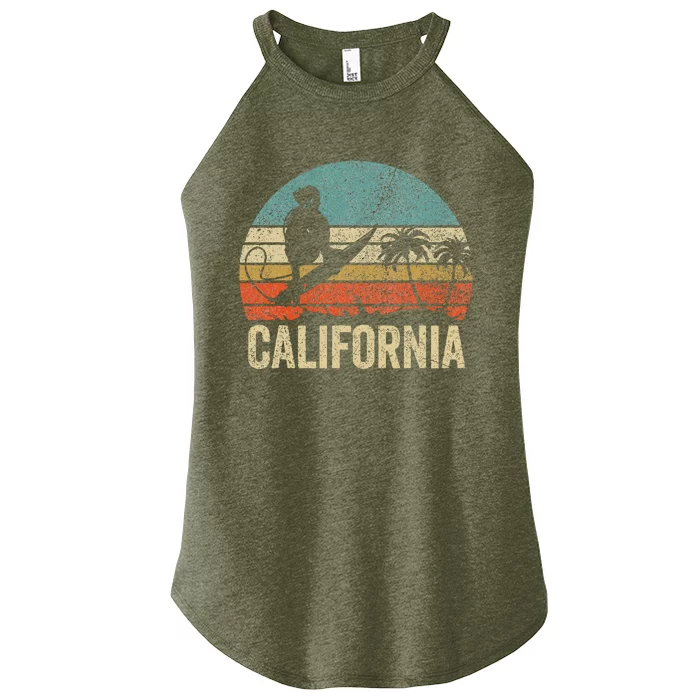 California Surf Ca Retro Women Surfer Sunset Women’s Perfect Tri Rocker Tank