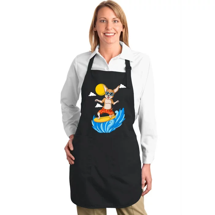 Chihuahua Surfing Full-Length Apron With Pocket