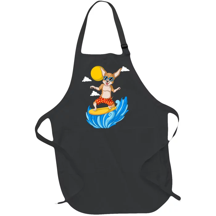 Chihuahua Surfing Full-Length Apron With Pocket