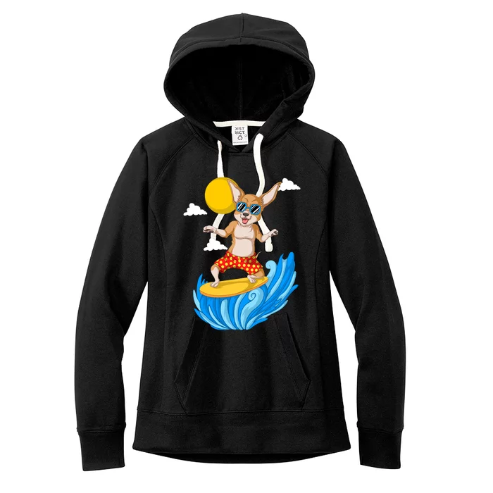 Chihuahua Surfing Women's Fleece Hoodie