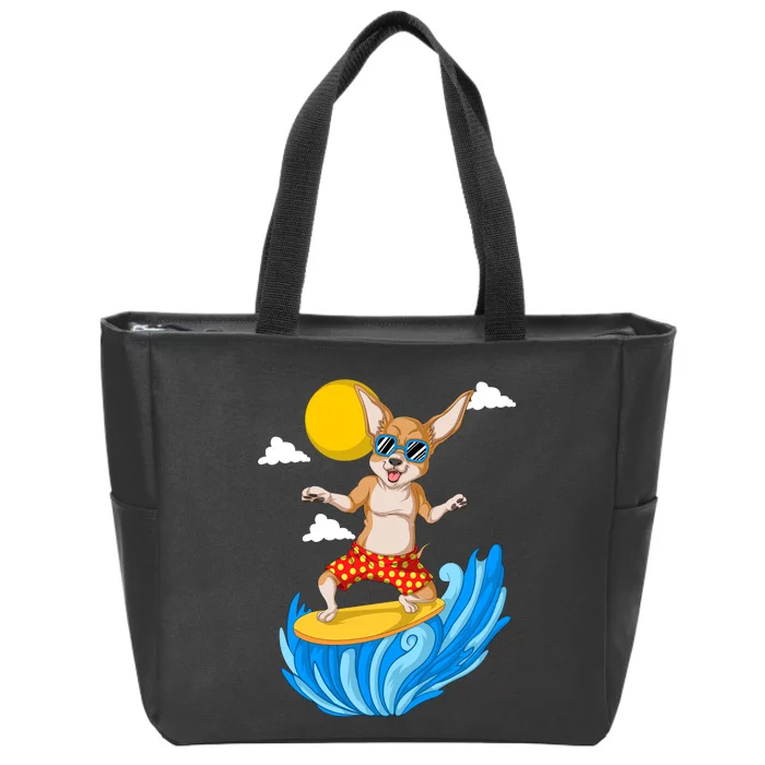 Chihuahua Surfing Zip Tote Bag