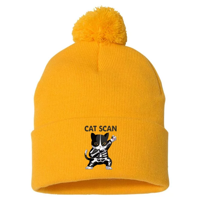 Cat Scan CT Scan Funny Cat XRay Pun Meme Rad Tech Pom Pom 12in Knit Beanie