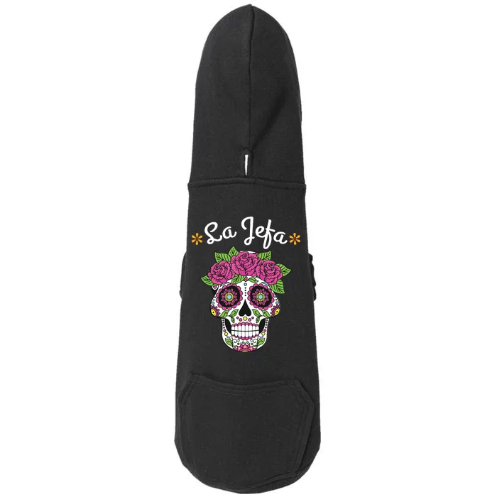 Colorful Sugar Calavera Skull Halloween Dia De Los Muertos Doggie 3-End Fleece Hoodie