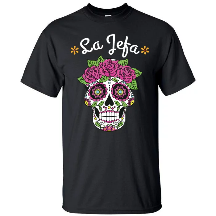 Colorful Sugar Calavera Skull Halloween Dia De Los Muertos Tall T-Shirt