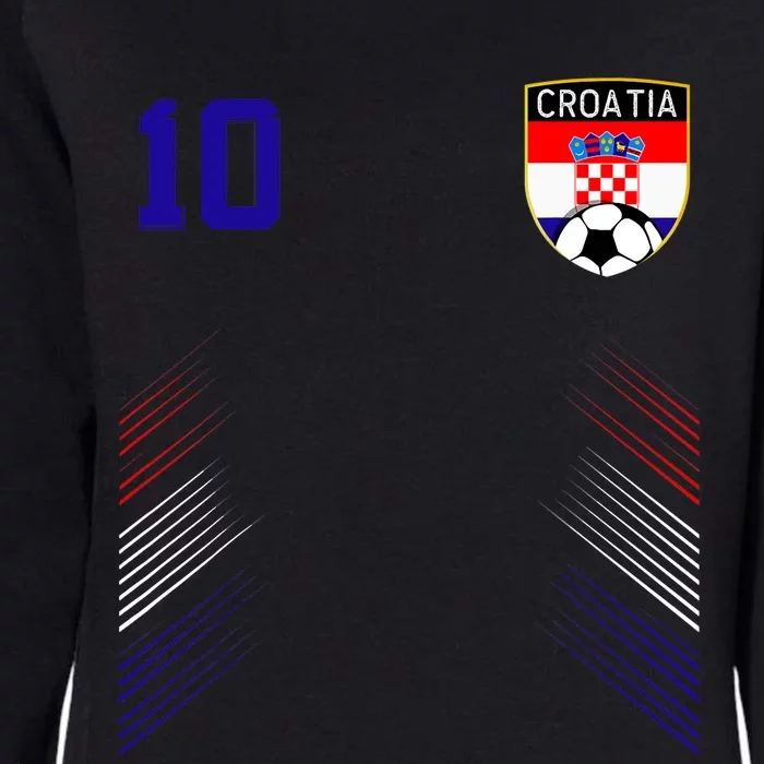 Croatia Soccer Croatian Football Retro 10 Jersey Womens California Wash Sweatshirt