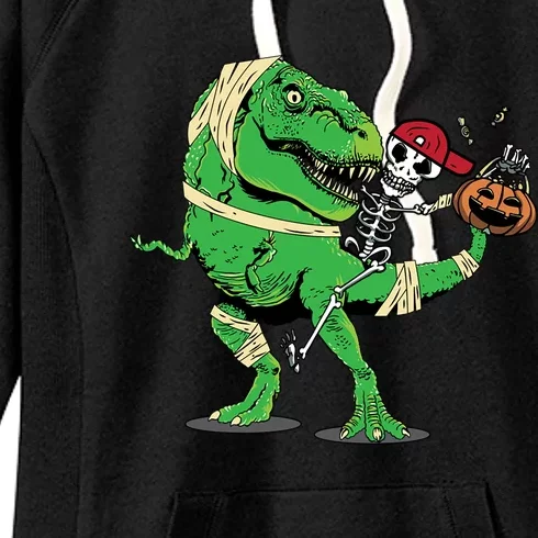 Cool Skeleton Cap Dino Mummy Halloween Cute Gift Women's Fleece Hoodie