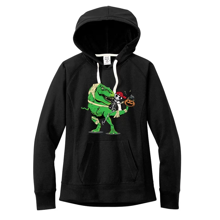 Cool Skeleton Cap Dino Mummy Halloween Cute Gift Women's Fleece Hoodie