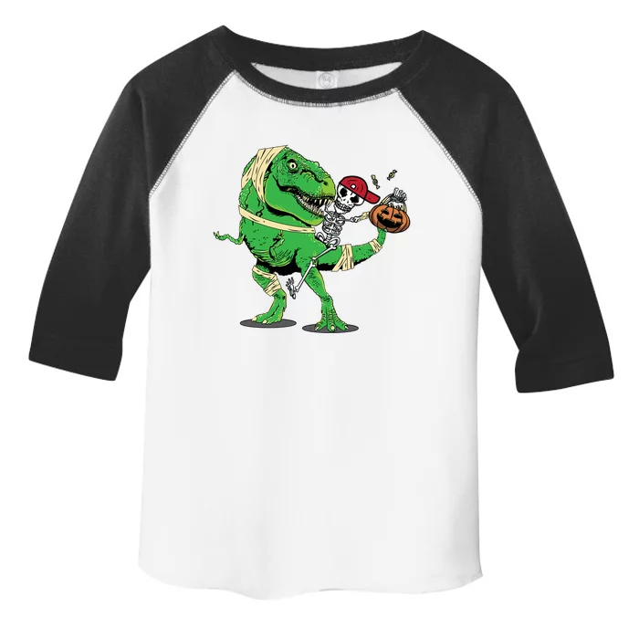 Cool Skeleton Cap Dino Mummy Halloween Cute Gift Toddler Fine Jersey T-Shirt