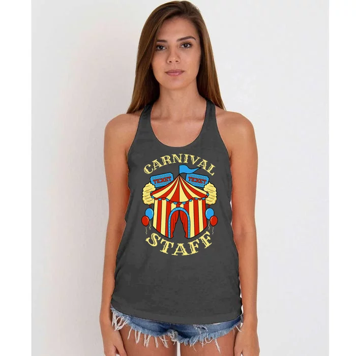 Carnival Staff Circus Event Security Ringmaster Lover Quote Women's Knotted Racerback Tank