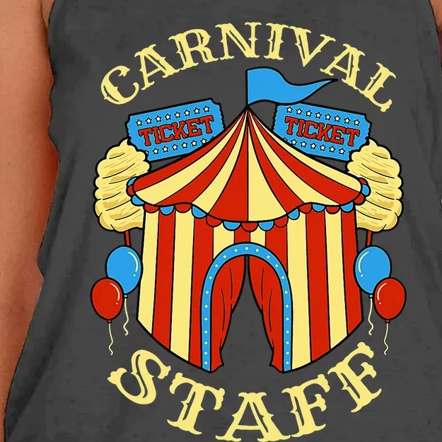 Carnival Staff Circus Event Security Ringmaster Lover Quote Women's Knotted Racerback Tank