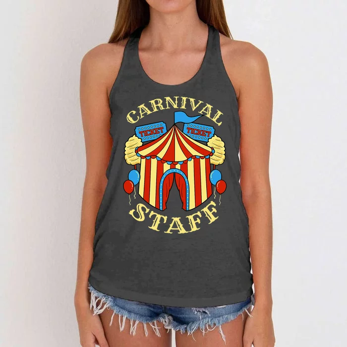 Carnival Staff Circus Event Security Ringmaster Lover Quote Women's Knotted Racerback Tank