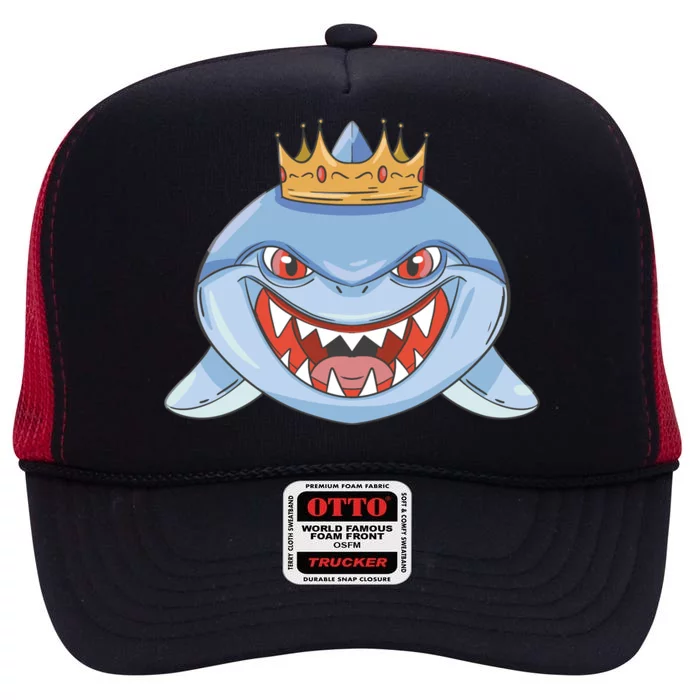 Cartoon Shark Crown High Crown Mesh Trucker Hat