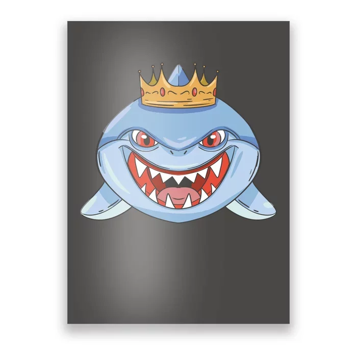 Cartoon Shark Crown Poster