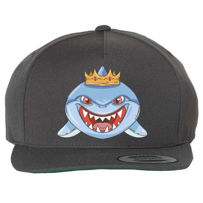 Cartoon Shark Crown Wool Snapback Cap