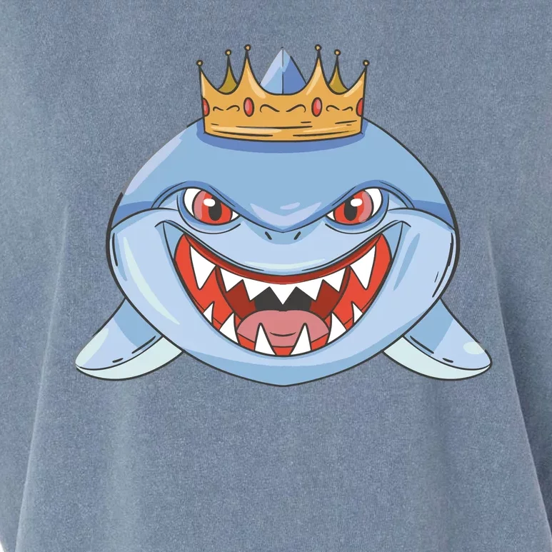 Cartoon Shark Crown Garment-Dyed Women's Muscle Tee