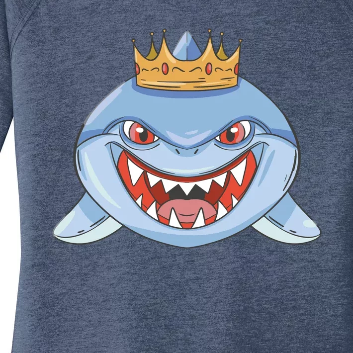 Cartoon Shark Crown Women's Perfect Tri Tunic Long Sleeve Shirt