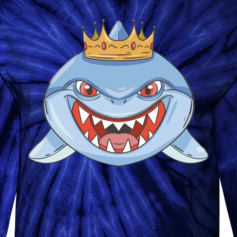 Cartoon Shark Crown Tie-Dye Long Sleeve Shirt